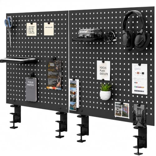 VIVO Black Clamp-on Desk Pegboard 60 x 24 in – PP-DK30B-2, 2 Panels