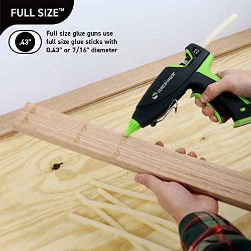 Surebonder Hot Glue Gun and Glue Sticks, Full Size 100W Dual Temperature Hot Glue Gun with 20 All Purpose Glue Sticks, 30 Minute Auto-Shut-Off, Black