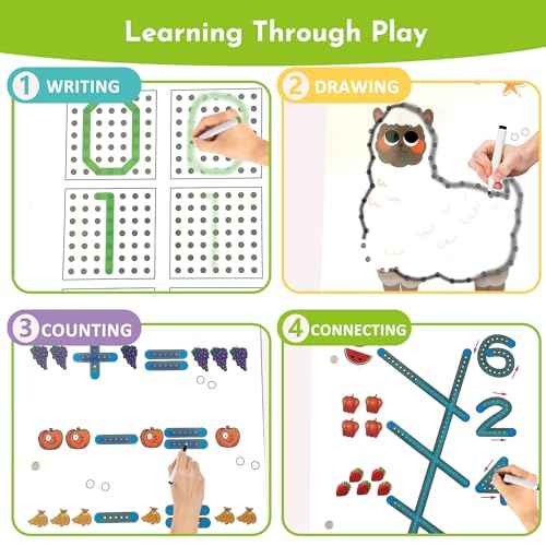 Scribble Smart Workbook, Tracing Books for Kids Ages 3-5, Handwriting Practice Workbook, Pen Control and Tracing Book Wipe Clean, Montessori Educational Fine Motor Toddler Learning Toys(L1-L4 Set)