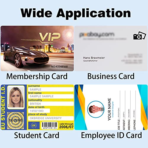100 Pack Premium Blank PVC Cards CR80 30 Mil for Photo ID Badge Printers - CAETOUNG