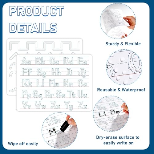 24-Pack Double-Sided Handwriting Practice Cardboards for Kids & Students