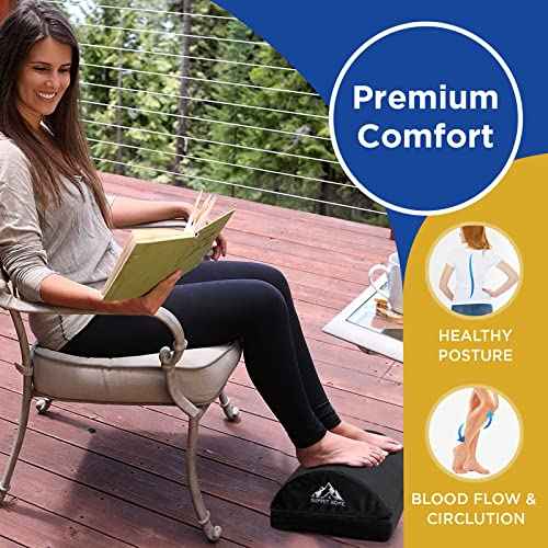 Ergonomic Under Desk Foot Rest for Office Use ? Adjustable Height Memory Foam Foot Stool Under Desk for Office Chair, Gaming Chair, Home & Car ? for Back, Knee, Hip & Foot Pain Relief