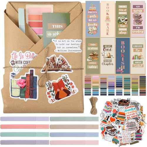 24 Set Blind Date with a Book Gift Box Supplies Kits Excluding Books Book Club Gifts Bulk for Women Book Lovers Bookish Gifts Librarian Readers Gifts for Teachers Friends Men (Brown)