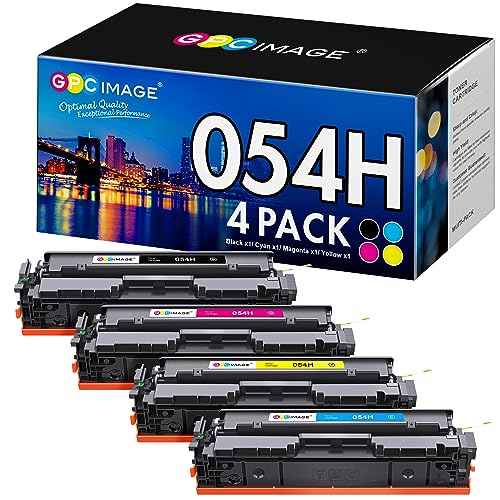 GPC Image Compatible 054 Toner Cartridge Set Replacement for Canon 054 CRG-054 054H Toner Cartridge Work with Color ImageClass MF644Cdw LBP622Cdw MF642Cdw MF640C LBP620 Toner (1B 1C 1M 1Y, 4 Pack)
