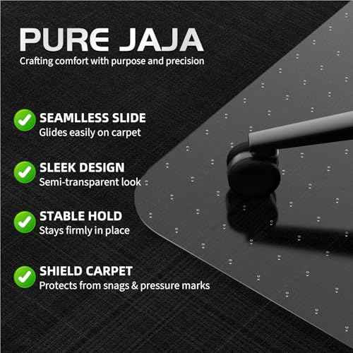 Office Chair Mat for Carpet: 36"x48" Computer Desk Floor Mat -PVC Plastic Rug Carpet Protector Mats for Gaming Chair Under Desk Pad for Rolling Chair,Desk Chair mat,Ship Flat