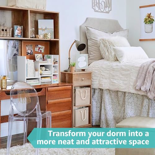 NUTIKAS White Desk Shelves Organizer - Adjustable Multi-Level Office Storage