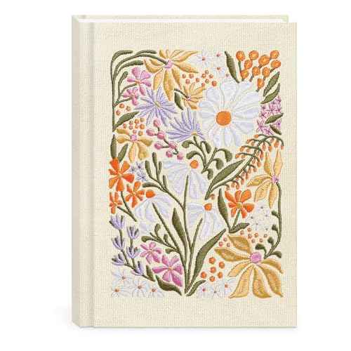 Lady Jayne Embroidered Canvas Hardcover Journal, with Built-In Bookmark ? 192 pages, 6¡± x 8.5¡± ? Flower Market Wildflowers (80906)