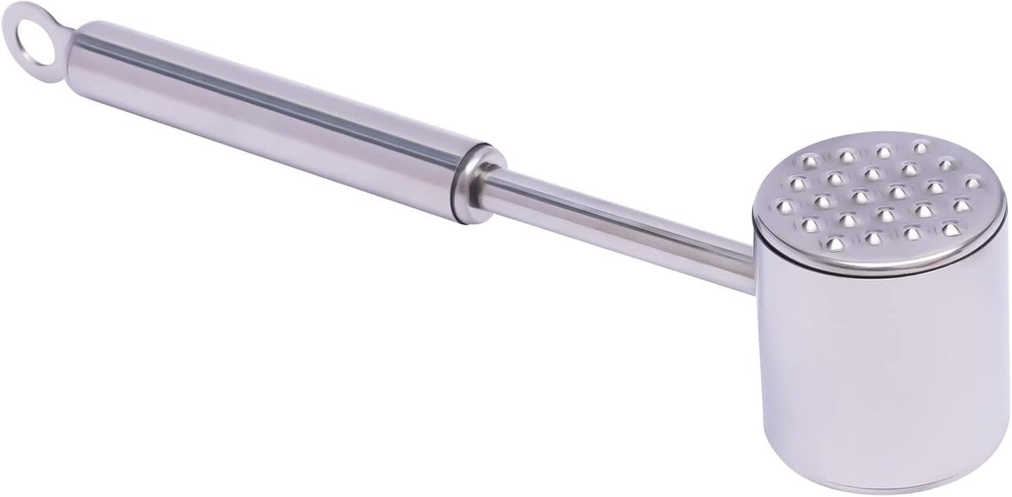 Skiennix Meat Tenderizer Hammer - Heavy-Duty Stainless Steel Mallet for Steak & Poultry | Dual-Sided Design
