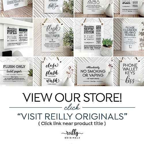 Reilly Originals 3.5x5 Inch Do Not Flush Rules Bathroom Sign ~ Ready to Stick ~ Premium Finish, Durable