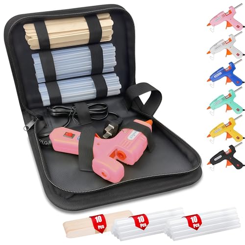 MONVICT Pink Mini 30W Hot Glue Gun Kit with Carrying Case - Pink Variation