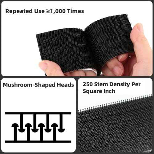 Dual Lock SJ3550 Reclosable Fastener 2''¡¿6Ft, Made of 3M Black Heavy Duty Mounting Tape Strong Adhesive with Interlocking Mushroom-Shaped Heads for Indoor and Outdoor Use