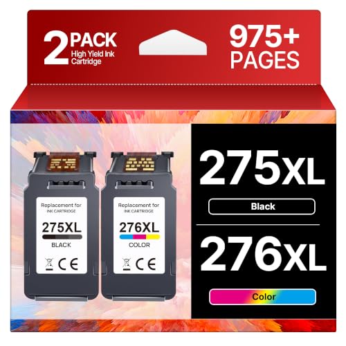 TECKKIN Replacement Ink Cartridges for Canon 275 XL & 276 XL, 2-Pack for Pixma TR4720 TS3522 TS3720