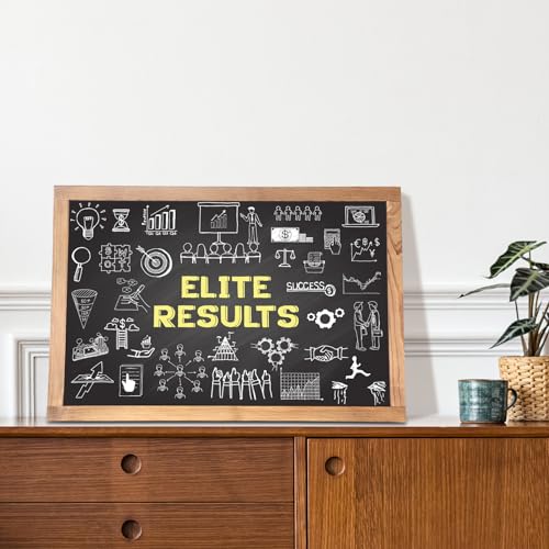Magnetic Chalkboard for Wall Rustic Wood Framed Decorative Blackboard Sign for Kids Hanging Chalkboard for Home, Office, Restaurant 12" x 16"