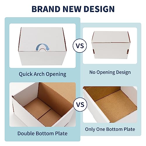 WIFTREY 50 Pack 7x5x4 Shipping Boxes for Small Business Packing, White Corrugated Cardboard Mailer Boxes for Shipping Mailing