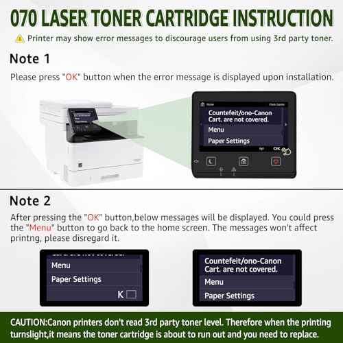greencycle 070 Black Toner Cartridge Compatible Replacement for Canon 070 CRG070 CRG-070 Toner Cartridge for imageCLASS MF465dw MF462dw LBP246dw LBP247dw Printer (1 Pack)
