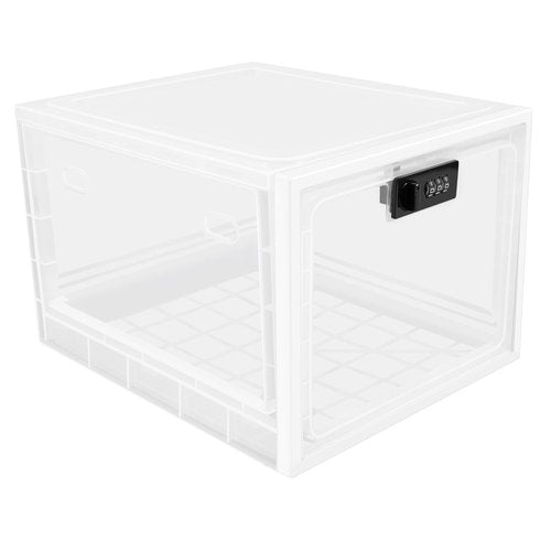 Lockable Storage Box, Medication Lock Box, Lock Boxes for Personal Items, 3.6 Gallon Capacity Phone Lock Box, Portable Lockable Storage Bin, Refrigerator Food Safe Locking Box (Clear)