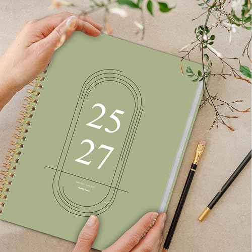 Monthly Planner 2025-2027 - 2 Year Monthly Planner Calendar 2025-2027, July 2025 - June 2027, 7.3" * 9.5", 24 Months Calendar Planner with Waterproof Cover£¦Spiral Bound, for Office, School Home Planning - Green