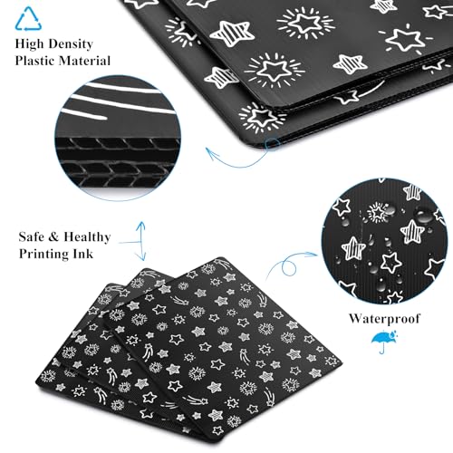 Black 24-Pack Desk Dividers for Students, Waterproof Plastic Study Carrel Divider, Durable Testing Dividers for Classroom Teacher Supplies, Easy to Clean Privacy Shield Folder Boards for Student Desk