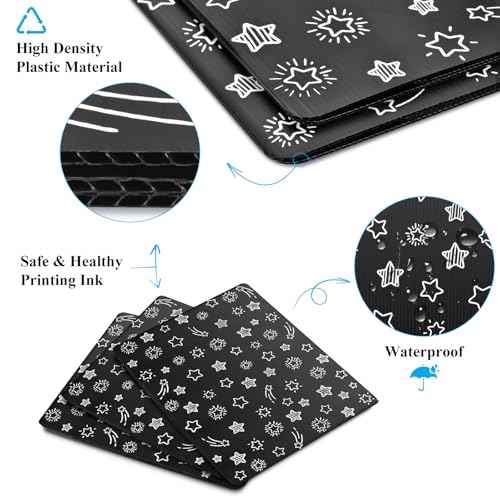 Black 12-Pack Desk Dividers for Students, Waterproof Plastic Study Carrel Divider, Durable Testing Dividers for Classroom Teacher Supplies, Easy to Clean Privacy Shield Folder Boards for Student Desk