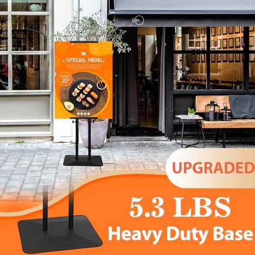 Poster Stand Heavy Duty - Double-Sided Pedestal Poster Stands for Display, Adjustable Metal Poster Board Stand Height Up to 80", Outdoor Floor Standing Sign Holder for Banner Foam, 1 Pack
