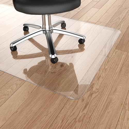 Warmstar Clear Office Chair Mat for Hardwood Floor,36"x55" Plastic Floor Mat Clear Rolling Mat for Office Chair No Curling,Heavy Duty Clear Desk Chair Mat Wood Tile Floor Mat for Office & Home