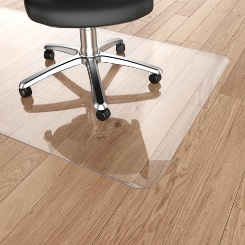 Warmstar Clear Office Chair Mat for Hardwood Floor,46"x72" Plastic Floor Mat Clear Rolling Mat for Office Chair No Curling,Heavy Duty Clear Desk Chair Mat Wood Tile Floor Mat for Office & Home