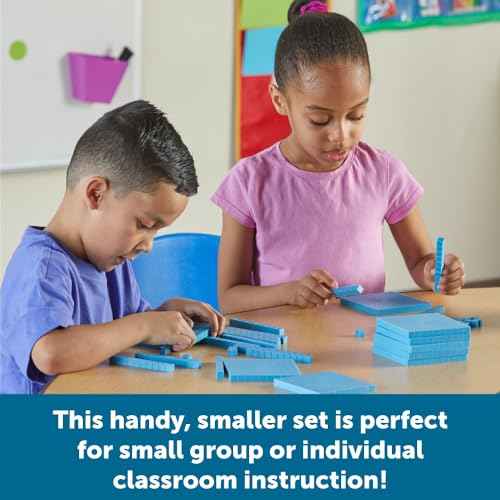 Learning Resources Base Ten Blocks Smart Pack - 121 Pieces, Ages 6+, Grades 1+, Math First Grade Games, School Supplies