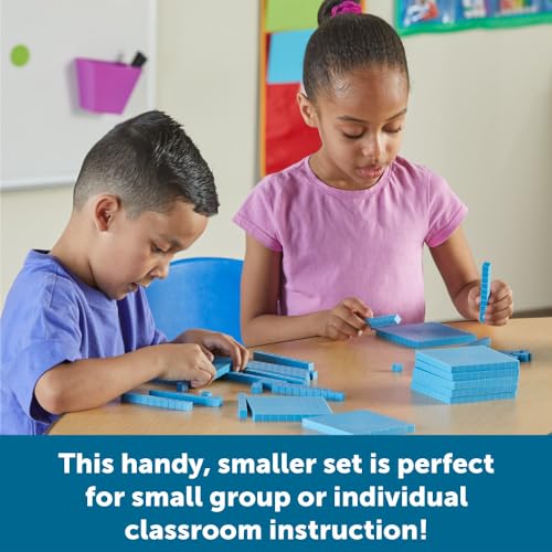 Learning Resources Base Ten Blocks Smart Pack - Place Value Math Manipulatives Set for Classroom & Homeschool