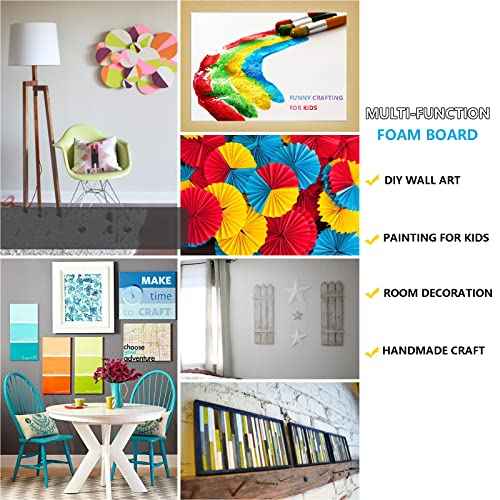 15 Pack White Foam Board for Projects, 12 x 16.5Inch Foam Core Baking Board Mat Board Center, 3/16Inch Thick Polystyrene Foam Sheet for School, Presentation, Signage & Art Crafting