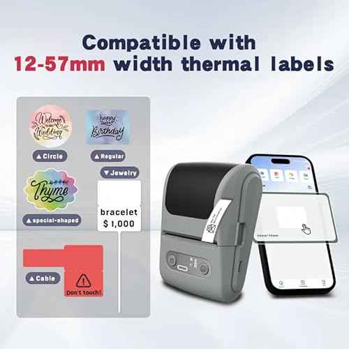 Label Maker with Tape, Label Printer for Business, Sticker Printer- Compatible with 12-57mm Width Labels, Wireless Connectivity, High-Speed Printing, 1200mAh Battery, for Office & Home (Black)
