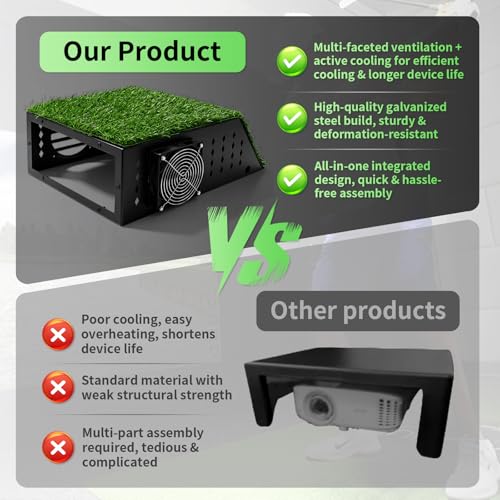 Golf Simulator Projector Enclosure with Cooling Fan & HD Acrylic Panel