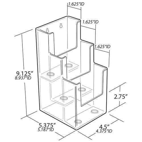 Azar Displays 252811 12-Pocket Revolving Trifold Brochure Holder