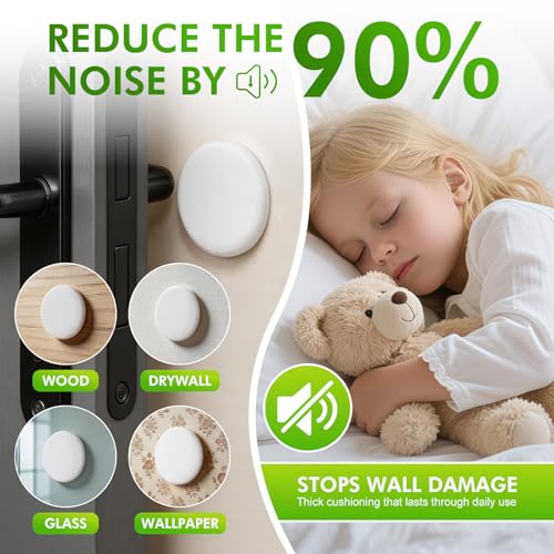 ZUOYGD White Door Stoppers 3.15" Self-Adhesive Wall Protectors, 6 Pack