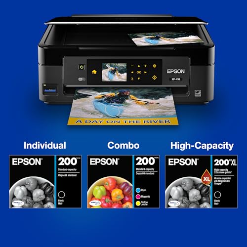 EPSON 200 DURABrite Ultra Ink Standard Capacity Black & Color Cartridge Combo Pack (T200120-BCS) Works with WorkForce WF-2520, WF-2530, WF-2540, Expression XP-200, XP-300, XP-310, XP-400, XP-410