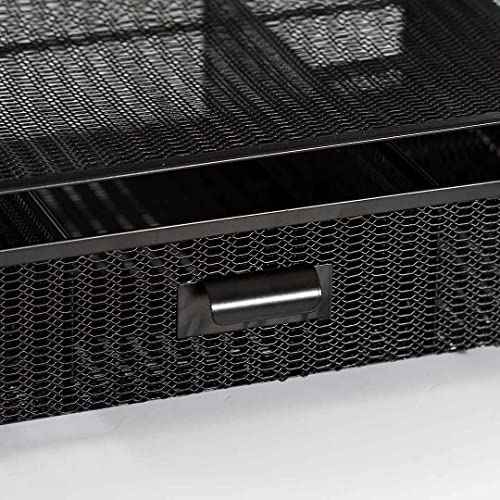 BLU MONACO Black Desk Organizer with File Sorters & Drawer ? Workspace Storage Rack for Office Supplies & Files