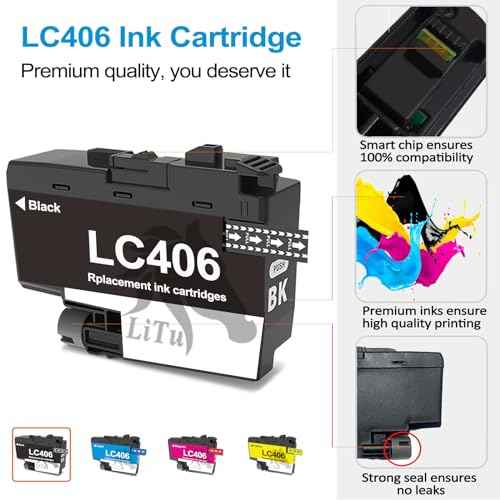 2-Pack Compatible LC406 Ink Cartridges for Brother Printer Black Replacement LC406BK LC406BKS for Brother MFC-J4335DW MFC-J4345DW MFC-J4535DW MFC-J5855DW MFC-J5955DW MFC-J6555DW MFC-J6955DW