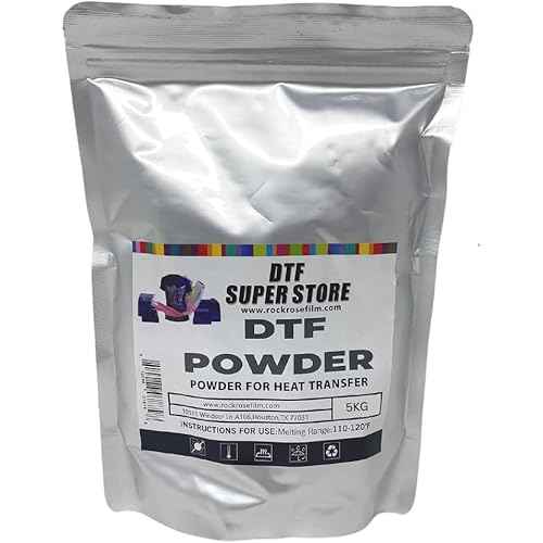 Rock Rose DTF White Powder Digital Hot Melt Adhesive - Provides Bright, Vivid Color, Durable, Water Proof and Washable. (2KG)