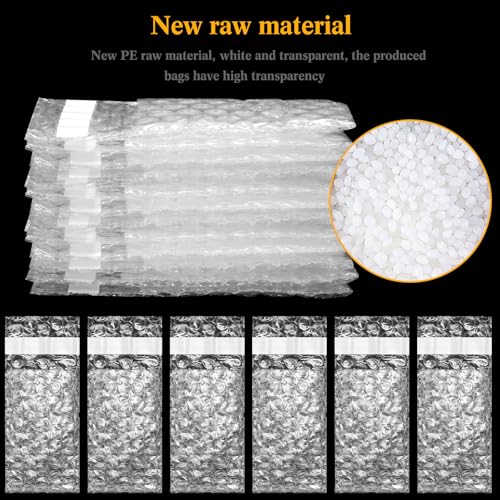 PerKoop Double Bubble Pouches 3.15 x 4 Inch, 200 Pack - Transparent Shipping Bags with Self-Adhesive Seal