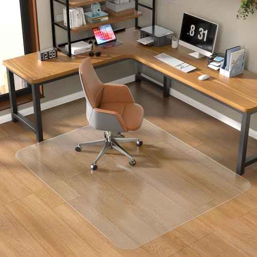 Office Chair Mat for Hardwood Floor, 48" X 60" Desk Chair Mat for Hard Floors, PVC Clear Floor Protector for Home and Office Floor Mat - Can't be Used on Carpet