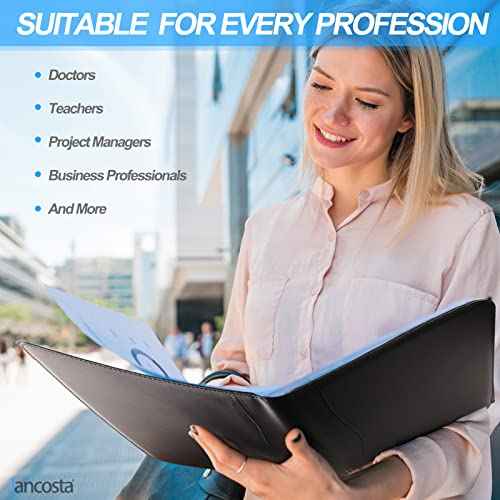 5 Pack Business Padfolio Portfolio with Letter Size Writing Notepads (New Black 5 Pack)