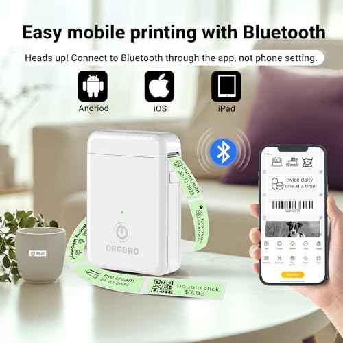 ORGBRO Label Maker Machine with Tape, X1 Portable Bluetooth Mini Label Printer, Support Pre-Cut & Continuous Label, Wireless Small Label Makers with Versatile App for School Home Office Organization