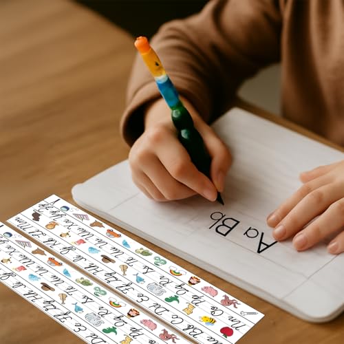 Black Cursive Alphabet Desk Letter Stickers - 36 Removable Classroom Labels