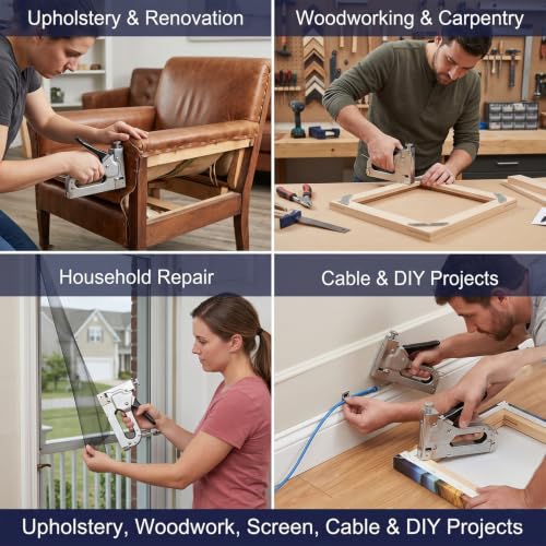 Heavy-Duty 3-in-1 Staple Gun Kit with Remover & 3000 Staples