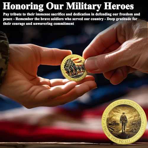 Military Challenge Coins - Bulk 24 Pcs Veterans Challenge Coin Remembering All Who Served Military Coins Soldier Tribute Coin Military Appreciation Gift