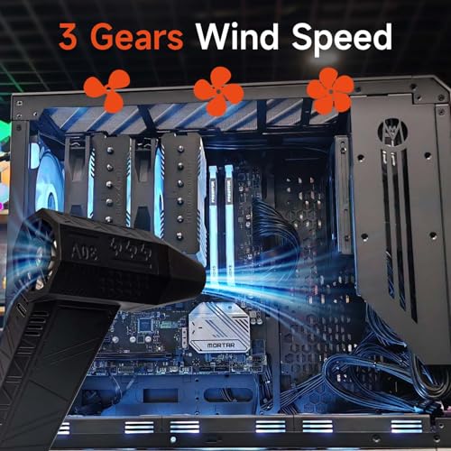 Compressed Air Duster ? 130000RPM High-Speed Air Blower with 280G Wind Pressure, 3 Gears Wind Speed, Cordless Rechargeable Dust Cleaner with 5000mAh Battery for Computer, Keyboard, Car & Electronics