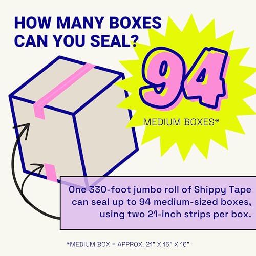 Yay, I'm Here! Clear Hot Pink Decorative Packing Tape 1.88" x 110 Yards - Shippy Tape