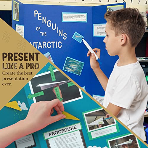 Emraw 36" x 48" White Tri-Fold Presentation Board Pack of 2 - Portable Display