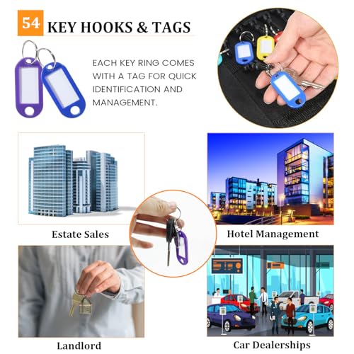 Quctak Orange Portable Key Organizer Case – 54 Key Hooks & Fireproof Waterproof Key Holder with Handle