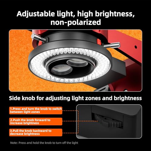 144 LED Ring Light for Microscope & Camera - Adjustable Brightness