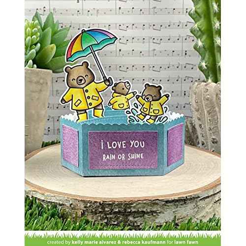 Lawn Fawn Platform Pop-Up Interactive Die and Add-on Die (LF2792 LF2793) Plus 1 Die Storage Envelope, Bundle of 3 Items
